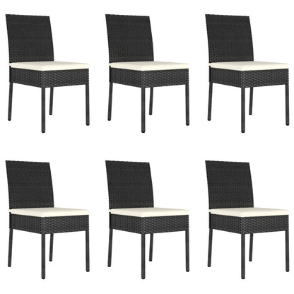 Set da Pranzo da Giardino 7 pz in Polyrattan Nero - homemem39