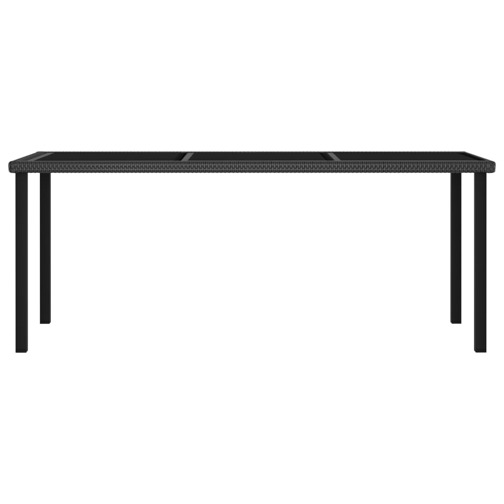 Set da Pranzo da Giardino 7 pz in Polyrattan Nero - homemem39