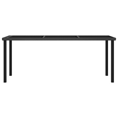 Set da Pranzo da Giardino 7 pz in Polyrattan Nero - homemem39