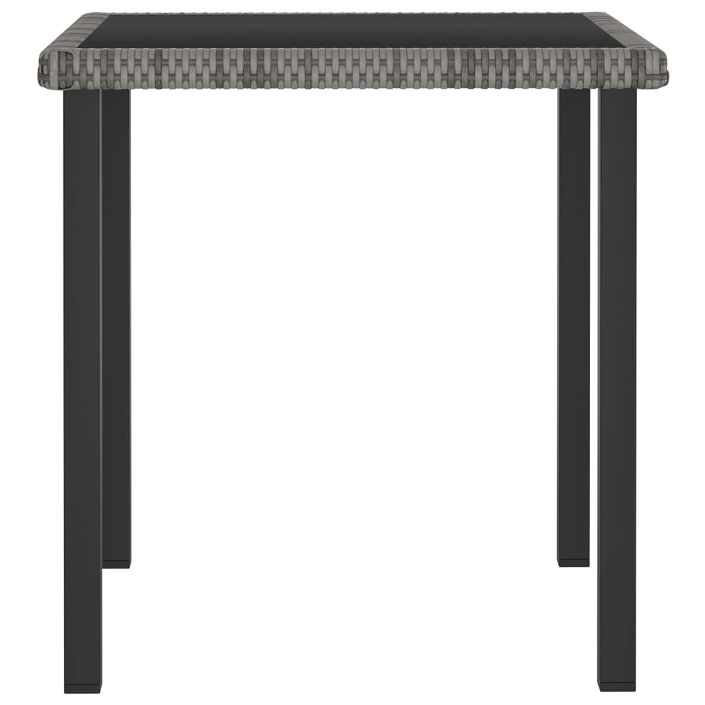 Set da Pranzo da Giardino 3 pz in Polyrattan Grigio - homemem39