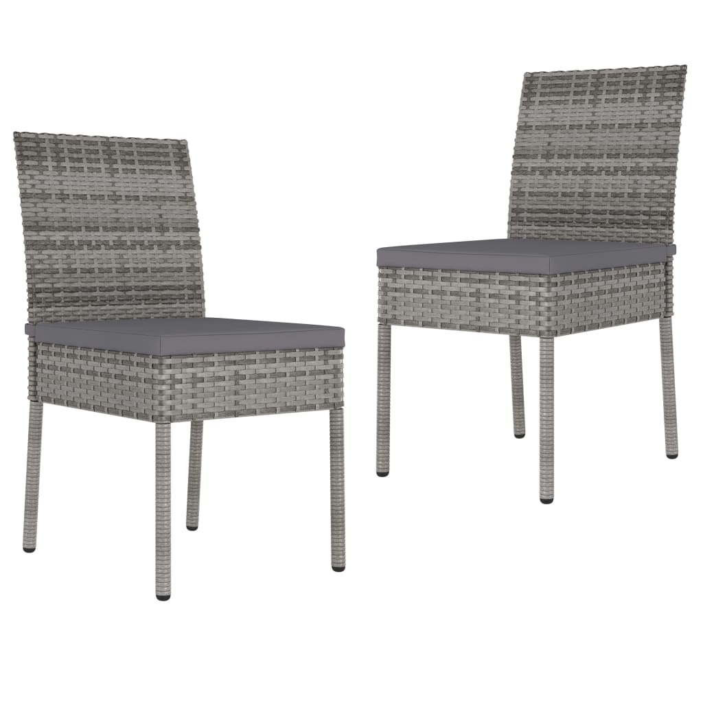 Set da Pranzo da Giardino 3 pz in Polyrattan Grigio - homemem39