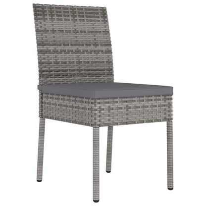 Set da Pranzo da Giardino 3 pz in Polyrattan Grigio - homemem39