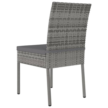 Set da Pranzo da Giardino 3 pz in Polyrattan Grigio - homemem39