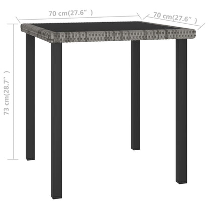 Set da Pranzo da Giardino 3 pz in Polyrattan Grigio - homemem39