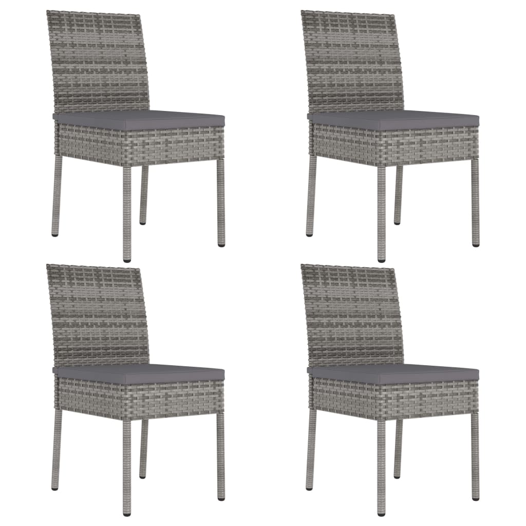 Set da Pranzo da Giardino 5 pz in Polyrattan Grigio - homemem39