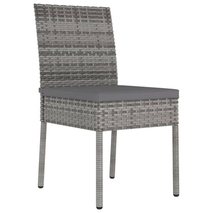 Set da Pranzo da Giardino 5 pz in Polyrattan Grigio - homemem39