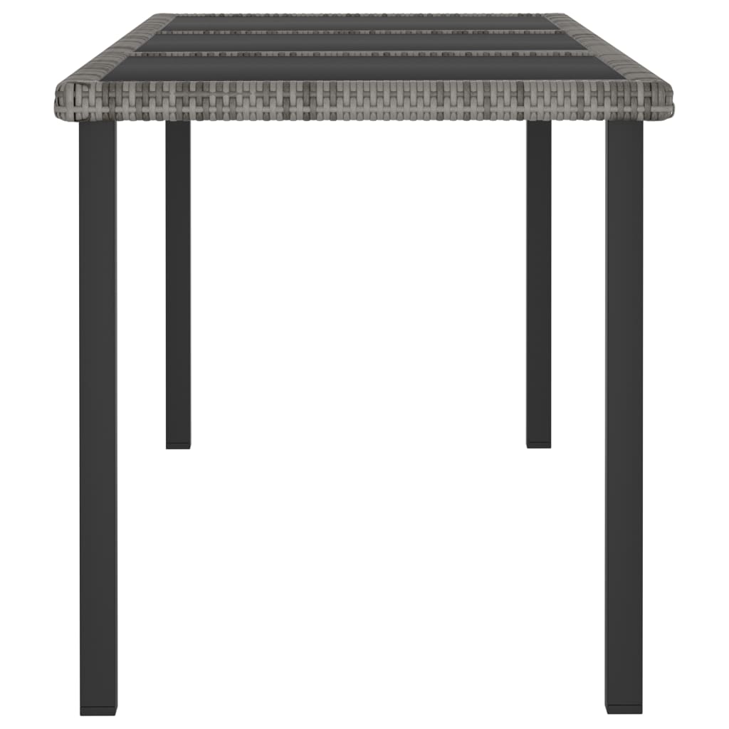 Set da Pranzo da Giardino 7 pz in Polyrattan Grigio - homemem39