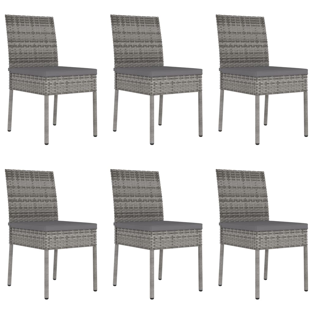 Set da Pranzo da Giardino 7 pz in Polyrattan Grigio - homemem39