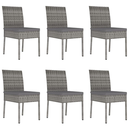 Set da Pranzo da Giardino 7 pz in Polyrattan Grigio - homemem39