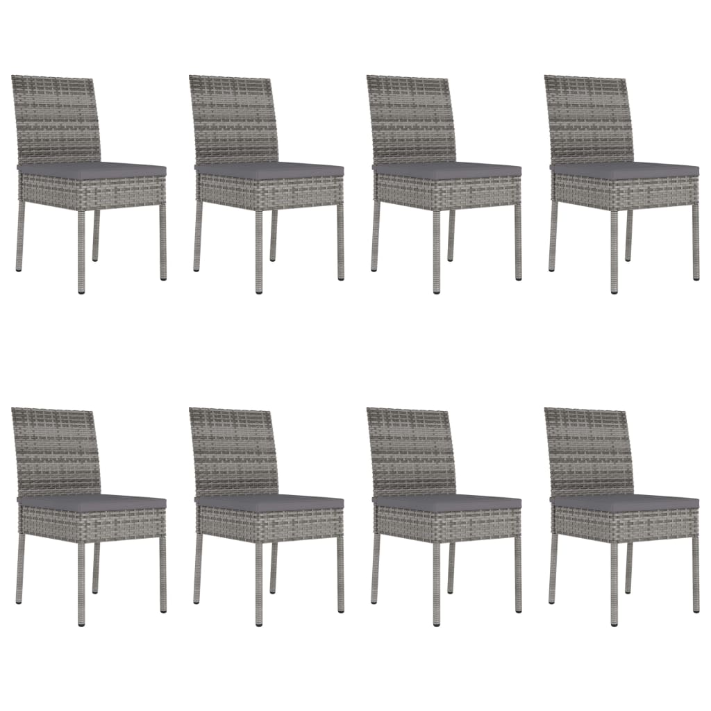 Set da Pranzo da Giardino 9 pz in Polyrattan Grigio - homemem39