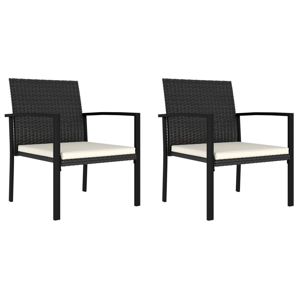 Set da Pranzo da Giardino 3 pz in Polyrattan Nero - homemem39