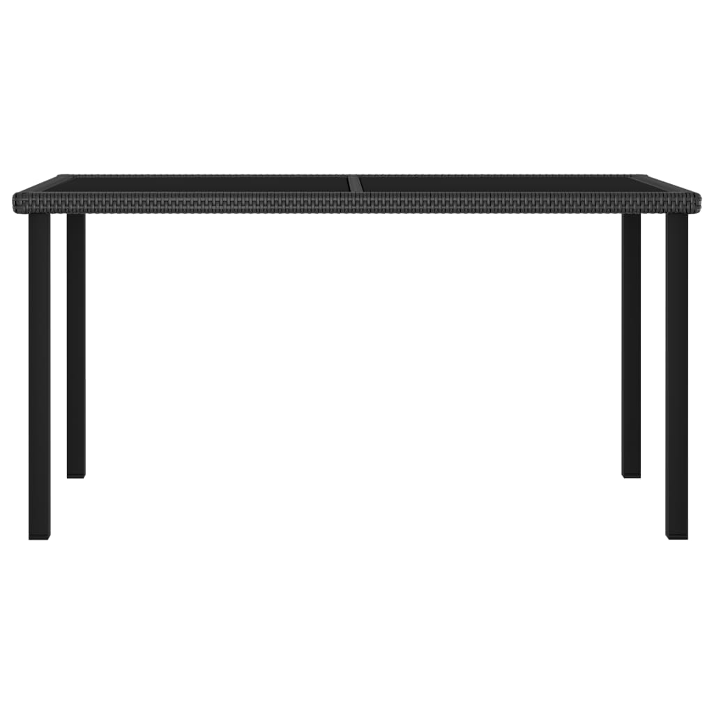 Set da Pranzo da Giardino 7 pz in Polyrattan Nero - homemem39