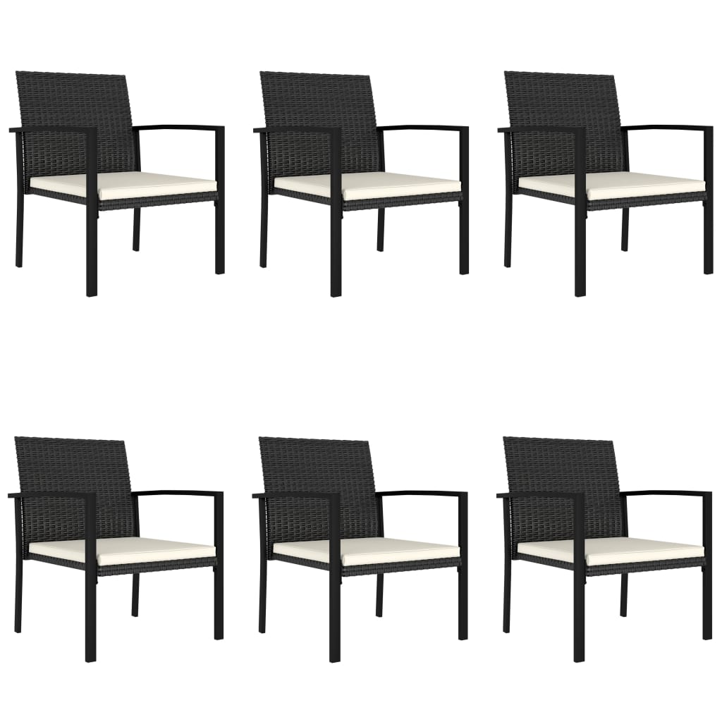 Set da Pranzo da Giardino 7 pz in Polyrattan Nero - homemem39