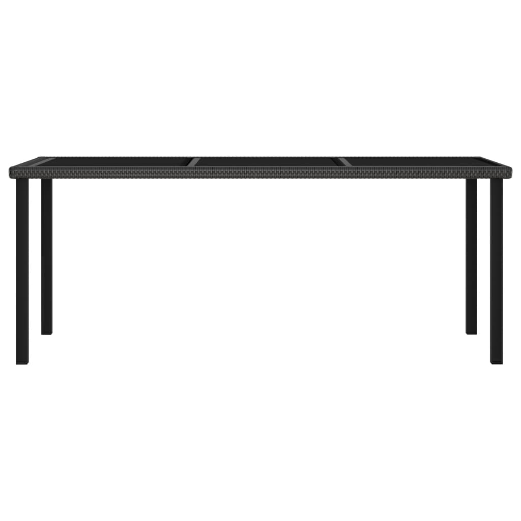 Set da Pranzo da Giardino 7 pz in Polyrattan Nero - homemem39