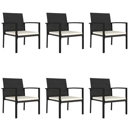 Set da Pranzo da Giardino 7 pz in Polyrattan Nero - homemem39