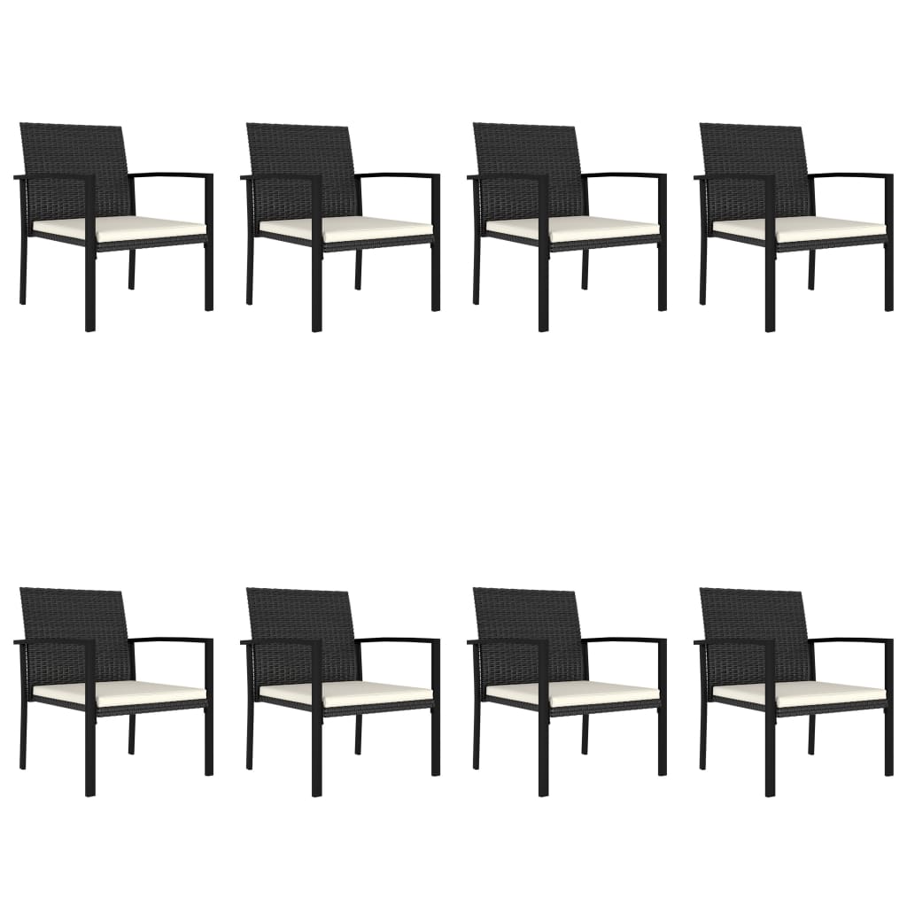 Set da Pranzo da Giardino 9 pz in Polyrattan Nero - homemem39