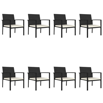 Set da Pranzo da Giardino 9 pz in Polyrattan Nero - homemem39