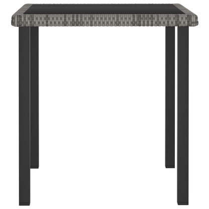 Set da Pranzo da Giardino 3 pz in Polyrattan Grigio - homemem39