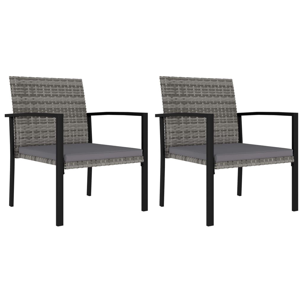 Set da Pranzo da Giardino 3 pz in Polyrattan Grigio - homemem39