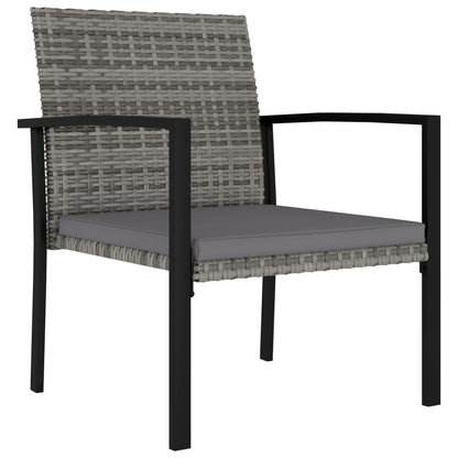 Set da Pranzo da Giardino 3 pz in Polyrattan Grigio - homemem39