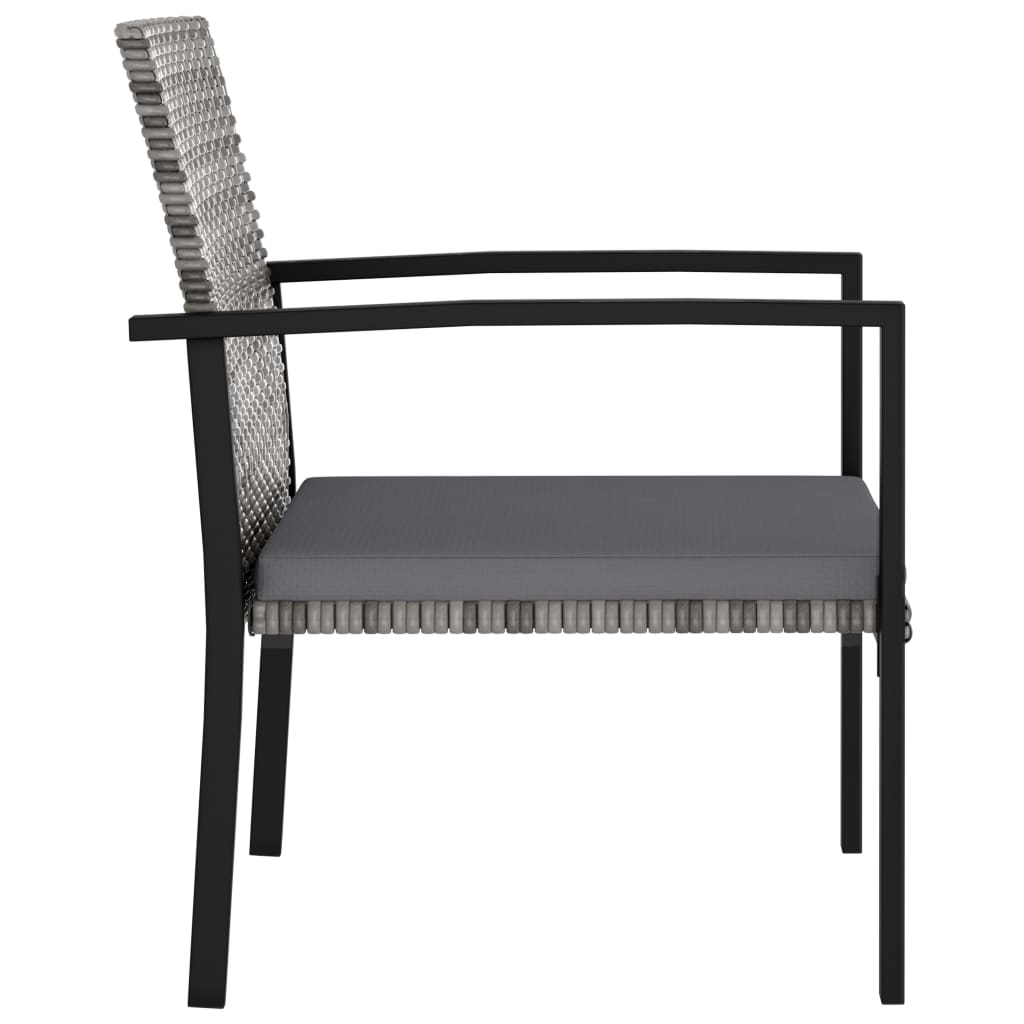 Set da Pranzo da Giardino 3 pz in Polyrattan Grigio - homemem39