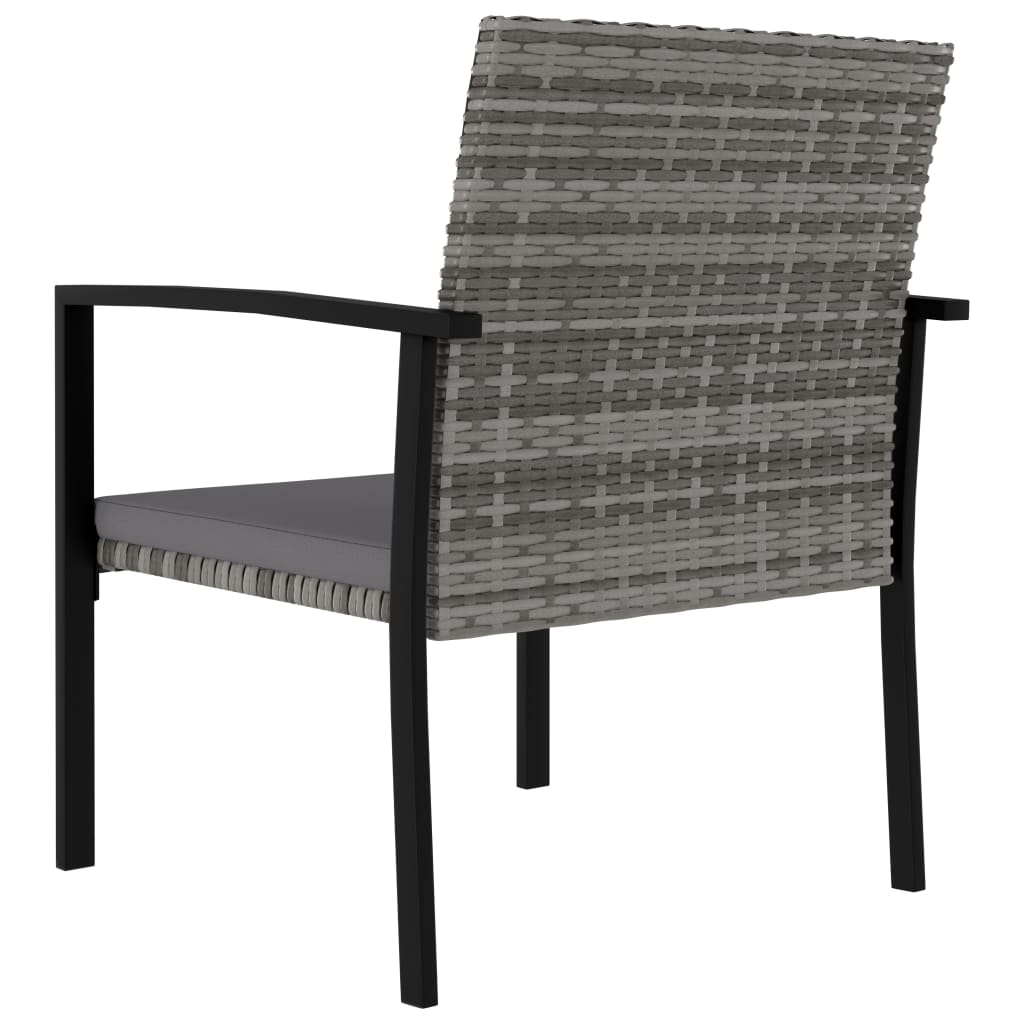 Set da Pranzo da Giardino 3 pz in Polyrattan Grigio - homemem39