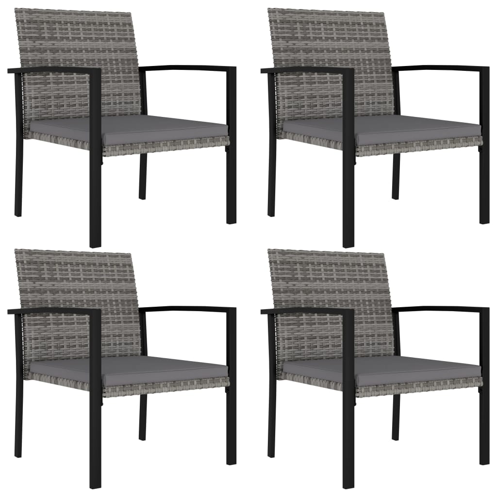 Set da Pranzo da Giardino 5 pz in Polyrattan Grigio - homemem39