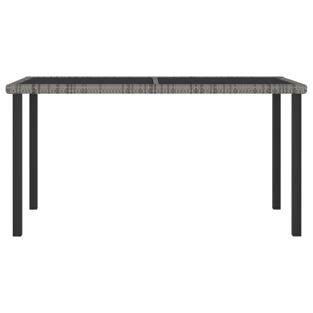 Set da Pranzo da Giardino 7 pz in Polyrattan Grigio - homemem39