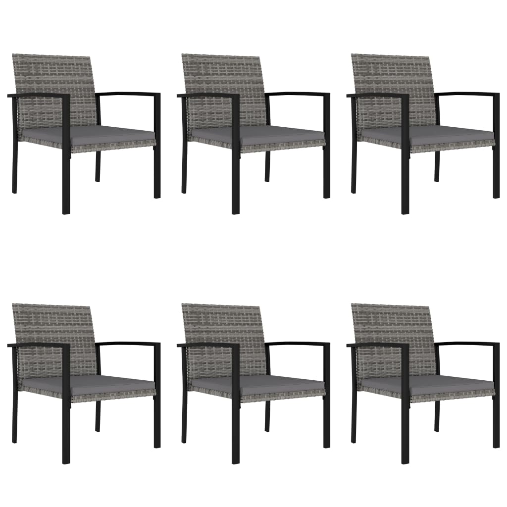 Set da Pranzo da Giardino 7 pz in Polyrattan Grigio - homemem39