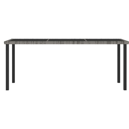 Set da Pranzo da Giardino 7 pz in Polyrattan Grigio - homemem39