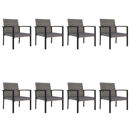 Set da Pranzo da Giardino 9 pz in Polyrattan Grigio - homemem39