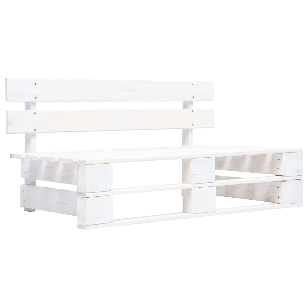 Set Divani in Pallet con Cuscini 4 pz in Pino Impregnato Bianco - homemem39