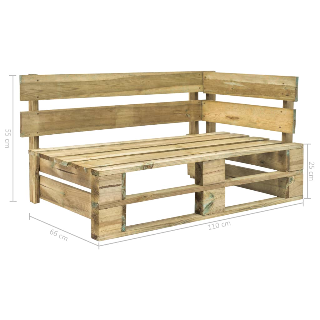 Set di Divani su Pallet 4 pz e Cuscini in Pino Impregnato Verde - homemem39