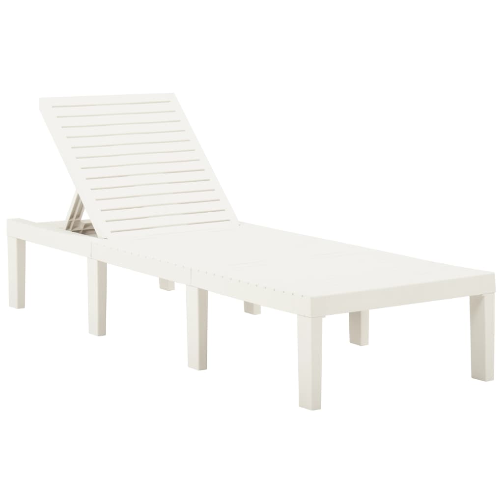 Lettino Prendisole con Cuscino Plastica Bianco - homemem39