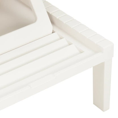 Lettino Prendisole con Cuscino Plastica Bianco - homemem39