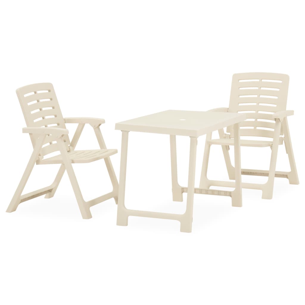 Set da Bistrot 3 pz in Plastica Bianco - homemem39