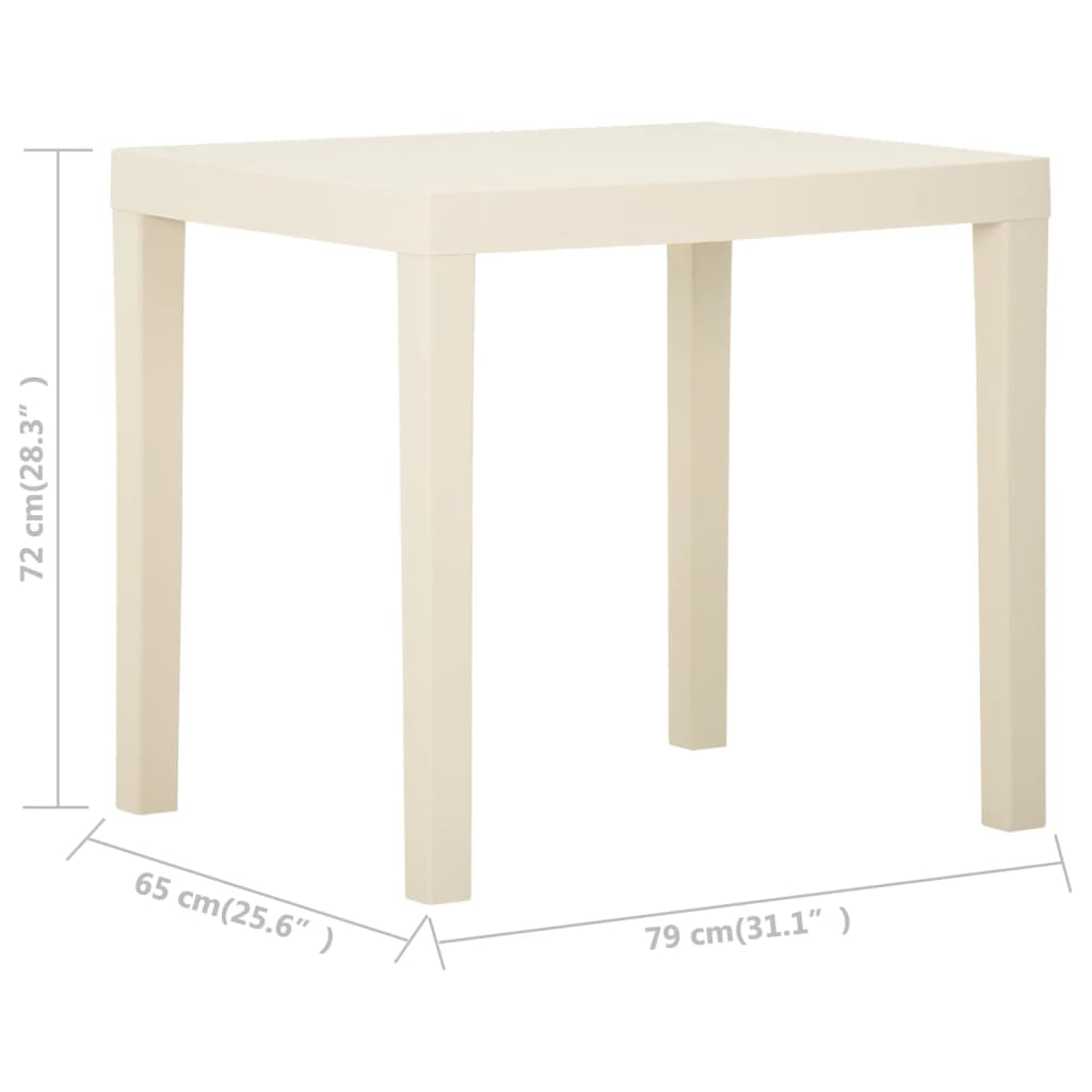 Tavolo da Giardino Bianco 79x65x72 cm in Plastica - homemem39