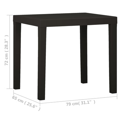 Tavolo da Giardino Antracite 79x65x72 cm in Plastica - homemem39