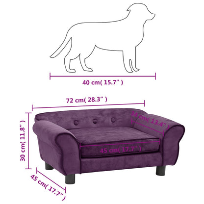 Divano per Cani Borgogna 72x45x30 cm in Peluche - homemem39