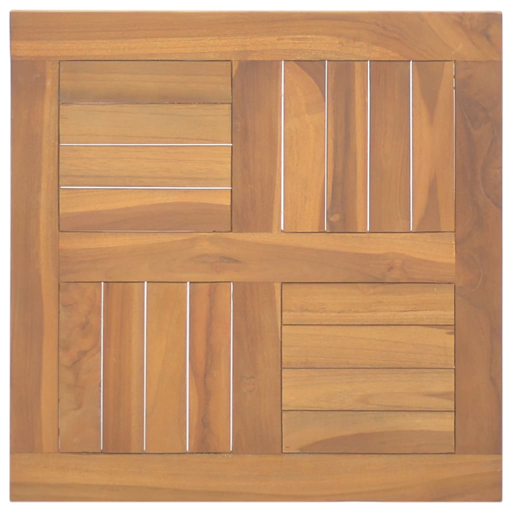 Piano Tavolo Quadrato 50x50x2,5 cm in Legno Massello di Teak - homemem39