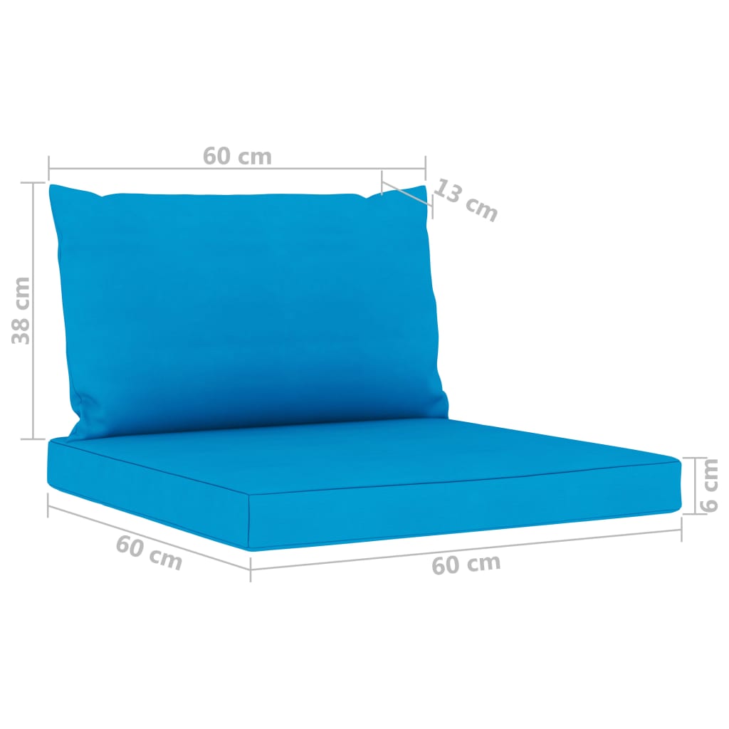 Set Divani da Giardino 6 pz con Cuscini Blu Chiaro - homemem39