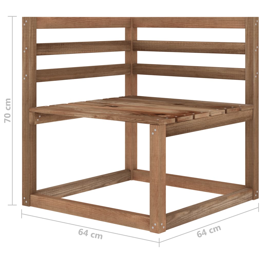 Set Divani da Giardino 4 pz in Legno di Pino Impregnato Marrone - homemem39