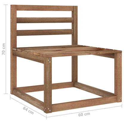 Set Divani da Giardino 4 pz in Legno di Pino Impregnato Marrone - homemem39