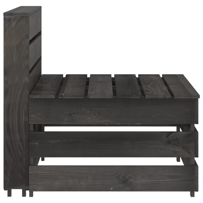 Divano Centrale Giardino su Pallet Legno Pino Impregnato Grigio - homemem39