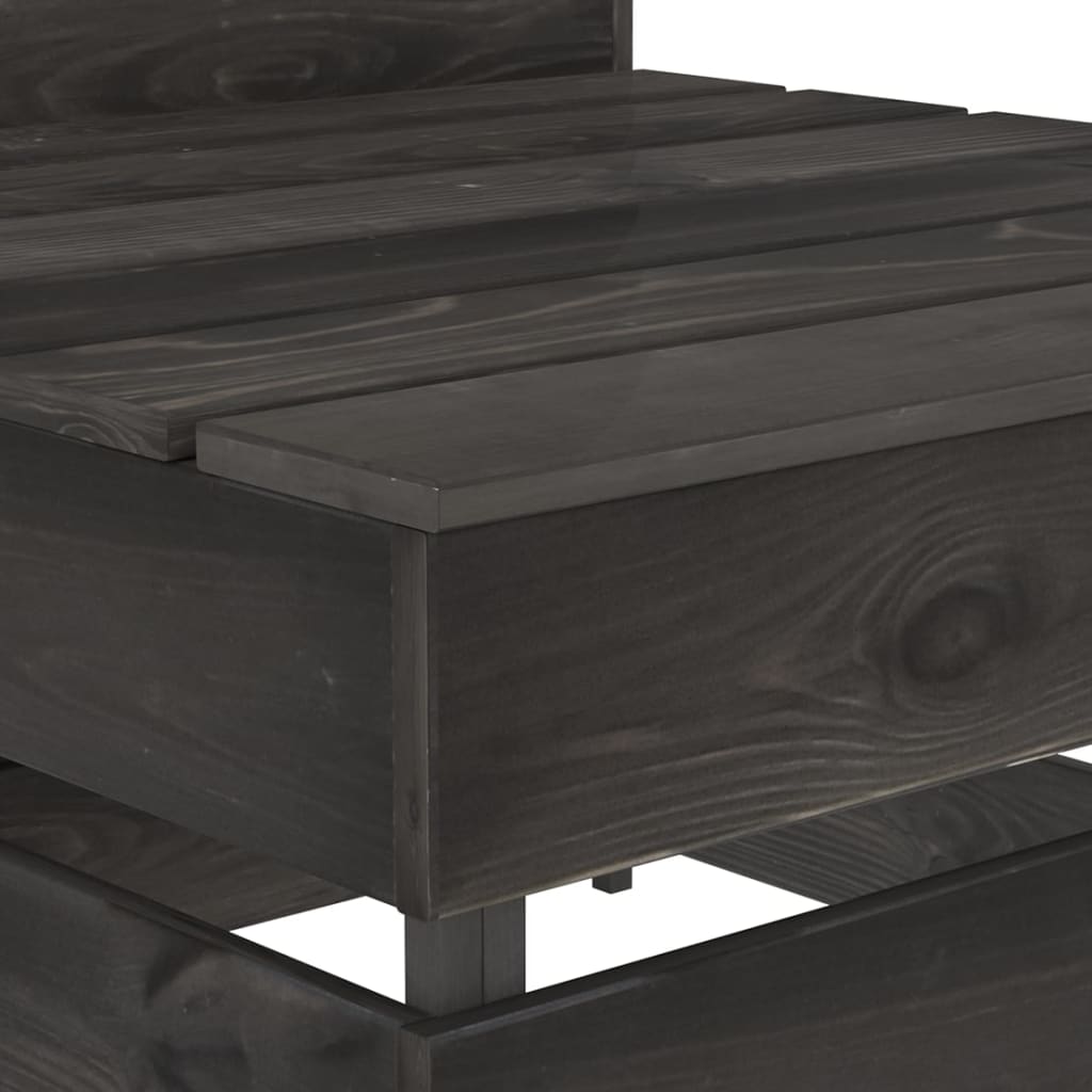 Divano Centrale Giardino su Pallet Legno Pino Impregnato Grigio - homemem39