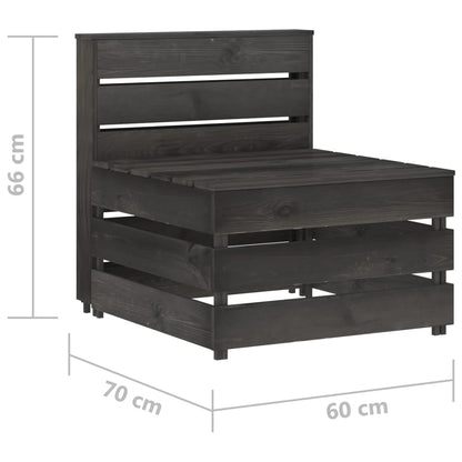 Divano Centrale Giardino su Pallet Legno Pino Impregnato Grigio - homemem39