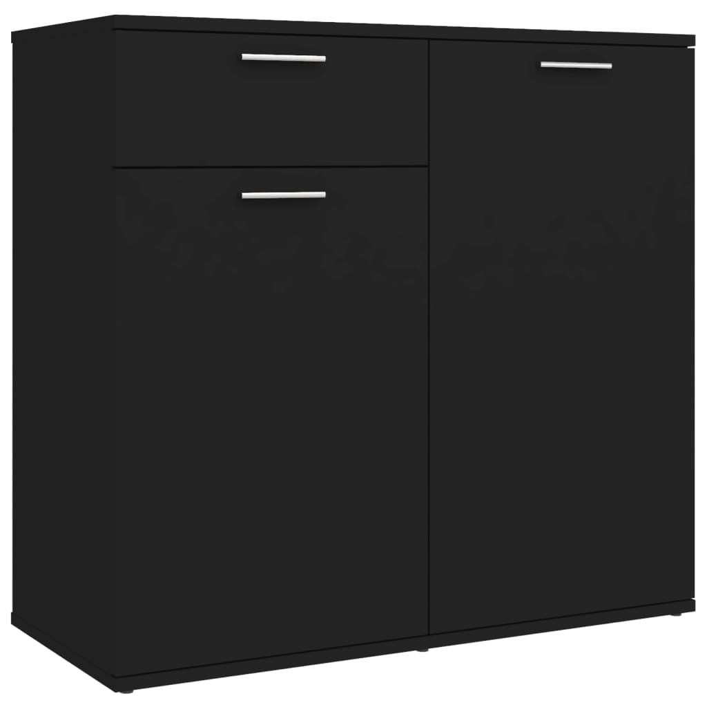 Credenza Nera 80x36x75 cm in Truciolato - homemem39