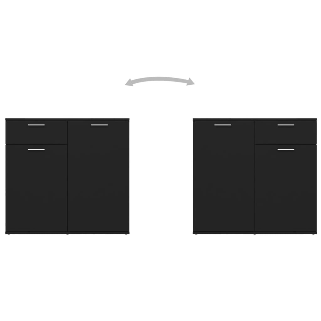 Credenza Nera 80x36x75 cm in Truciolato - homemem39