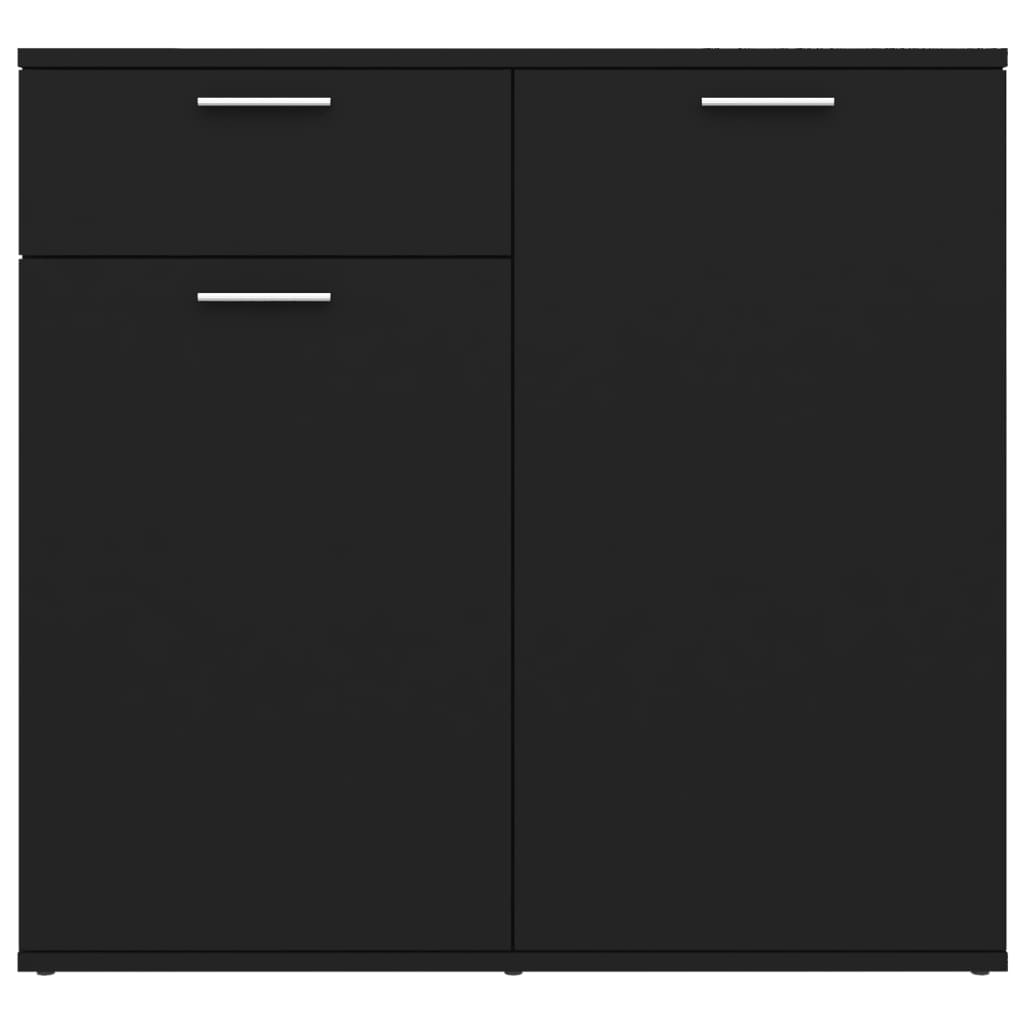 Credenza Nera 80x36x75 cm in Truciolato - homemem39