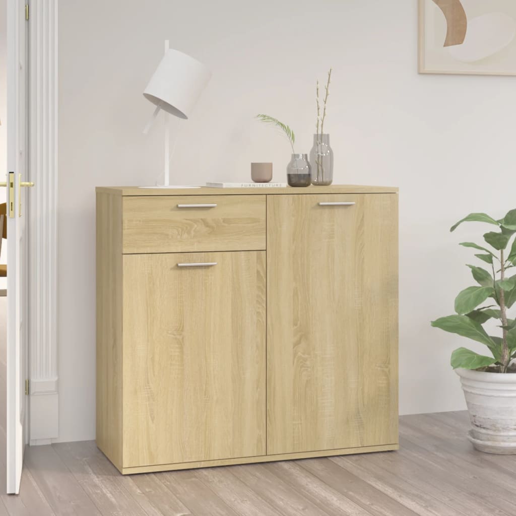 Credenza Rovere Sonoma 80x36x75 cm in Truciolato - homemem39